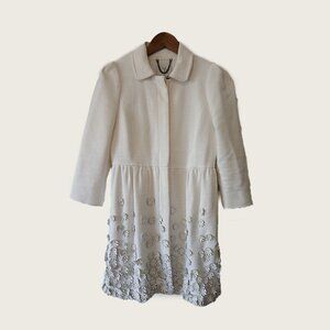 TIBI - Leather appliques white coat - Sz 2
